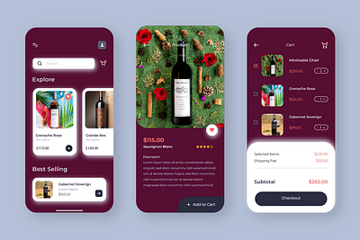 Alcohol Wine Market App UI android app interface branding design figma graphic design illustration interface ios mobile mobile app typography ui uiux user experience user interface ux uxui vector web