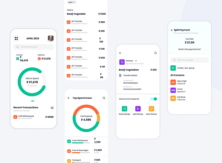 Expense Tracker App UI by Sunil on Dribbble