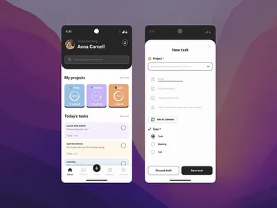 Planning Mobile App Homescreen app design mobileapp mobiledesign notes planning tracking ui uidesign uiux ux