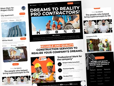Go Jakarta - Construction Landing Page apartment archicture branding building construction contractor design exploration graphic design house property real estate renovation responsive ui uidesign uiuxdesign website work