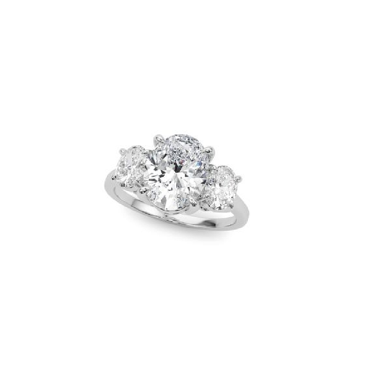 Engagement Ring oval with side Stones Elgrissy Diamonds by Elgrissy
