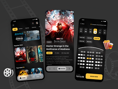 Movie Ticket Booking Mobile App app app design branding design ui ui design uiux ux