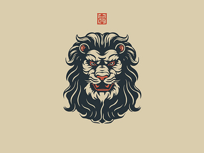 Lion concept design illustration japan japanese lion logo