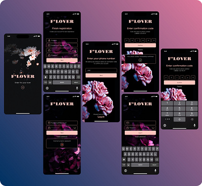 Verification for the flower shop adaptive design app design figma mobileapp onboarding ui ux verification