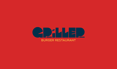 Griller | Burger restaurant logo design brand brand design brand identity branding brands burger burger restaurant dark blue design english logo logo designer mark modern red restaurant typography typography designer usa yellow