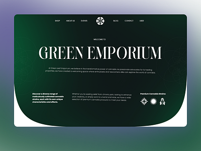 Cannabis E-Commerce Store Landing Page Design Concept black bold brutalistic cannabis cbd desing e comerce green interface joint product shop smoke ui ux website weed