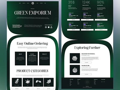 Cannabis E-Commerce Store Landing Page Design Concept cannabis cbd graphic design interafce product ui ux web design website weed