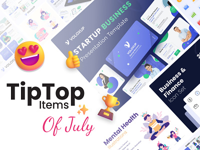 Premast - TipTop Items of July 🌟 🚀 business creative design graphic design icons mental helath power powerpoint template presentation