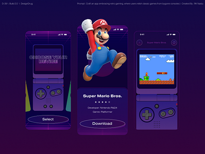 Retro Gaming - App Concept app app design gameboy gaming handheld mobile retro ui design