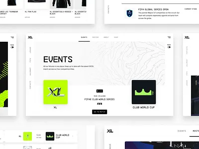 EXCEL Esports Website - Events club cms esports event events excel feed fifa fixture gaming hero live match nav profile sanity shop ui world xl