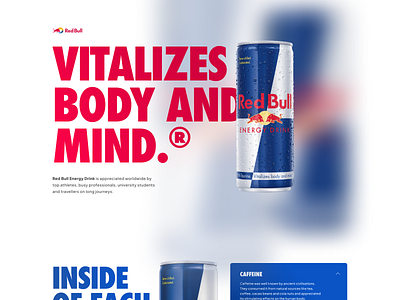 Red Bull landing page big tipography blur brutalism landing typography ui ux web