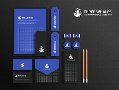 Logo for Three Whales - Investments and Real Estate Company branding figma illustration logo realestate vector