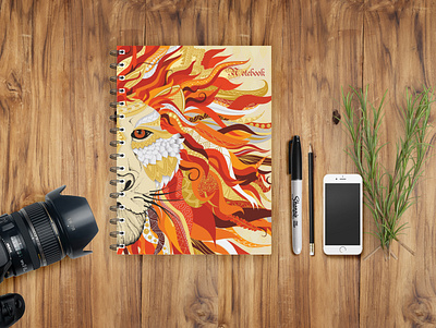 illustration - Notebook cover abstract lion brand identity branding creative design designing graphic design illustration lion minimal notebook cover vector