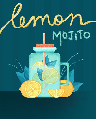 illustration - Lemon Mojito creative design digital art graphic design lemon lemon mojito