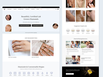 LGD - Diamond and Jewelry brand homepage diamonds e commerce ecommerce ecommerce design ecommerce landing page ecommerce website ecommerce website design home page jewellery jewelry website landing page landing page design shopify shopify store ui ux web design website website design woocommerce