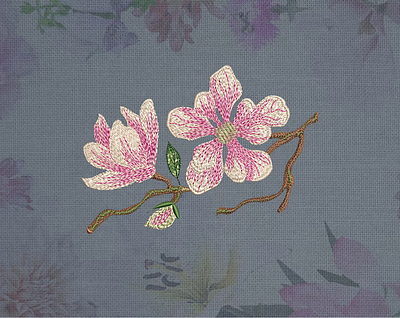 Magnolia Flowers — Machine embroidery design embroidery embroidery design embroidery digitizer embroidery digitizing embroidery digitizing company flower