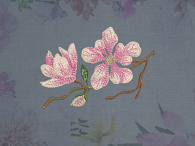 Magnolia Flowers — Machine embroidery design embroidery embroidery design embroidery digitizer embroidery digitizing embroidery digitizing company flower