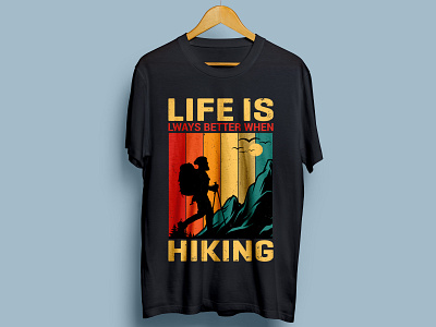 Hiking T-shirt Design. branding design graphic design hiking t shirt design. illustration t shirt t shirt design tshirtdesign ui