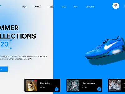 Nike UX/UI Landing Page Re-Design branding design e commerce illustration landing page nike shoes typography ui ux