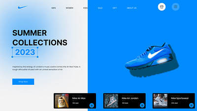 Nike UX/UI Landing Page Re-Design branding design e commerce illustration landing page nike shoes typography ui ux