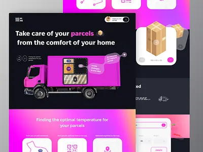 Transroptation apple design package parcel transport transportation truck ui uiux website