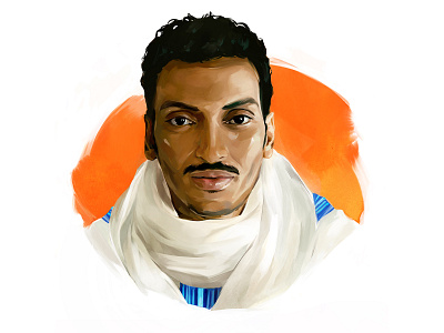 Portrait - Bombino assouf bombino desert blues desert rock digital art digital portrait illustration painterly brushes photoshop portrait painting singer tamasheq tenere tuareg