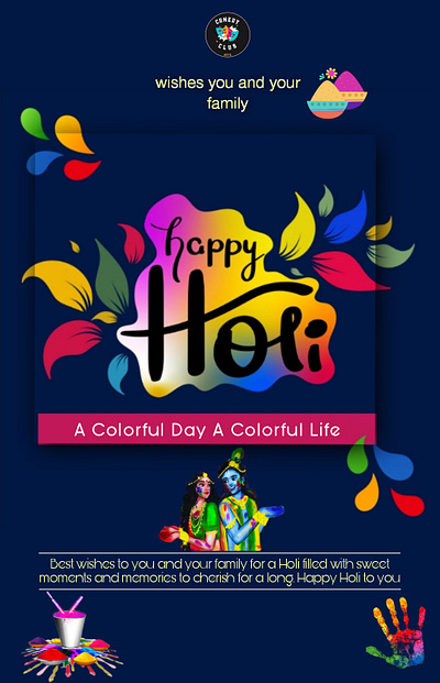 Happy Holi banner branding graphic design holi poster