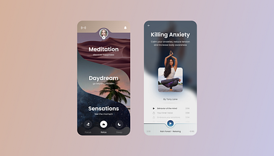 Meditation App app design meditation meditation app mobile app ui