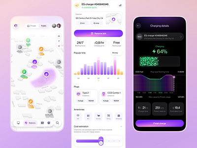 Electrys | EV charging app app design ev charging app fireart fireartstudio minimal ui ux