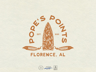 Pope's Point boho concept creative feather hand drawn logo logo design logomark native american nature organic retro sans serif shop simple southern typography vintage visual identity western