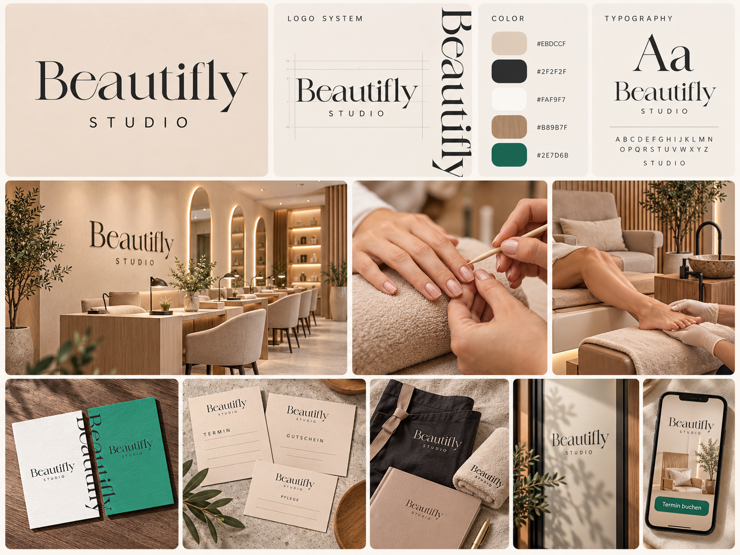 Beautifly Studio — Manicure & Pedicure Brand Identity branding design graphic design illustration logo minimal minimalis minimalist ui vector