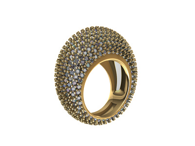 Designer Bombe Full Pave Ring 3d model 3d ring design jewellery jewellery design