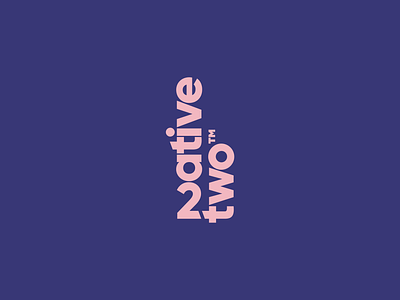 NativeTwo Brand - Logo 2 brand branding clever design flip logo modern native pink purple side two