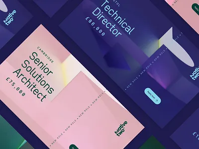 NativeTwo Brand - Recruitment 3d animation branding cards careers design graphic design grid job jobs logo modern motion motion graphics recruitment swipe ui