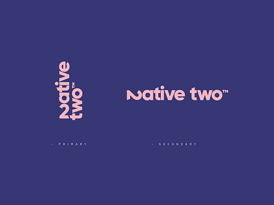 NativeTwo Brand - Logo Layouts 2 brand branding clever design logo mark modern n native pink primary purple recruitment secondary side sideways two type
