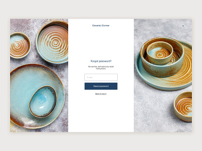 Login and registration forms for an online tableware store ceramic e commerce landing online store ui ux ux ui web design