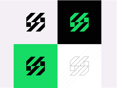 S grid logo abstract animation brand branding corporate design element graphic design green icon illustration initial logo letter s lettermark logo logo design logo grid ui