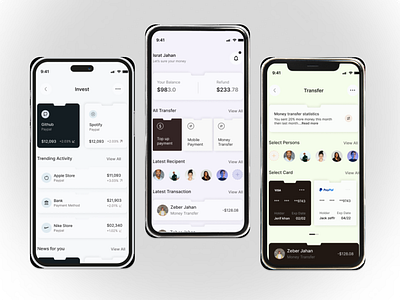 Money Transfer Mobile App Design app design figma mobile app prototyping ui uiux