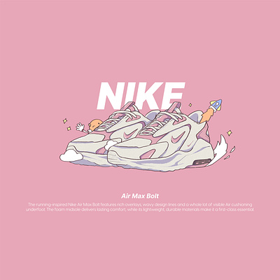 Nike Air Max Bolt air max astronaut character character design design doodles footwear illustration nike nike air max pink shoes sneakers ui