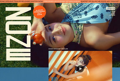 Landing Page for Album album daily ui jihyo kpop landing page ui website zone