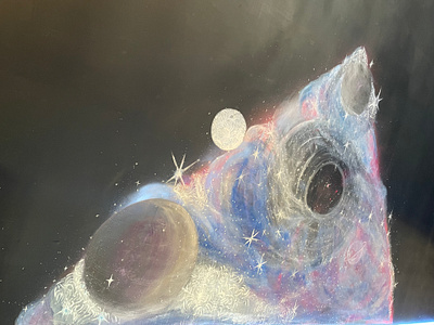 Stardust 🌠 freelance hand painted mixed media mural san diego spray paint