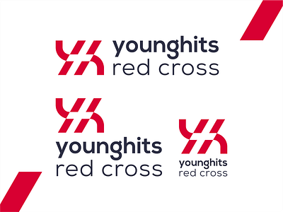 YH initial logo abstract branding community corporate cross design element graphic design letter h letter y lettermark logo logo design medical monogram red red cross