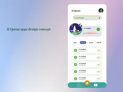 Al-Quran apps design concept quran