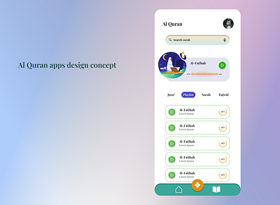 Al-Quran apps design concept quran