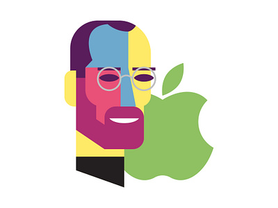 Steve Jobs Vector Portrait abstract apple cubism design face graphic design illustration minimal portrait steve jobs vector vector portrait