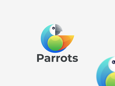 Parrots bird coloring branding design graphic design icon logo parrots