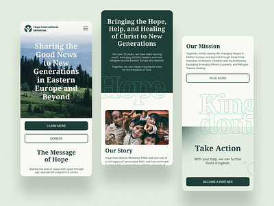 Mobile Web Application for Christian Mission Organisation branding logo ui