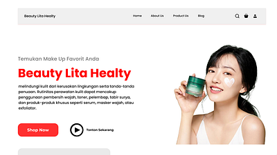 Beauty Lita Healty Home Page Website 3d branding graphic design logo ui