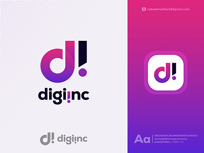 digiinc - Logo Design agency brand identity branding company design digital marketing logo marketing logo minimal modern professional seo sleek technology