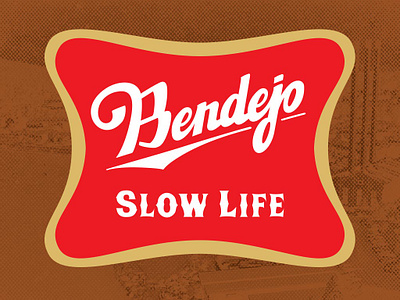 Bendejo Slow Life Lettering apparel apparel graphics beer beverage branding brown gold graphic design graphics lettering logo merchandise red script
